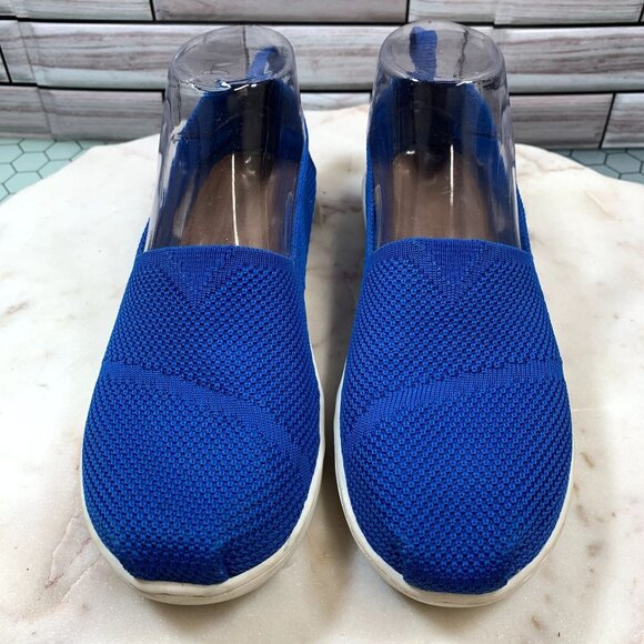 Toms Alpargata Knit Shoes Big Girl 4 Womens 5.5 Blue Colbalt Mesh Slip On Loafer - Picture 13 of 13